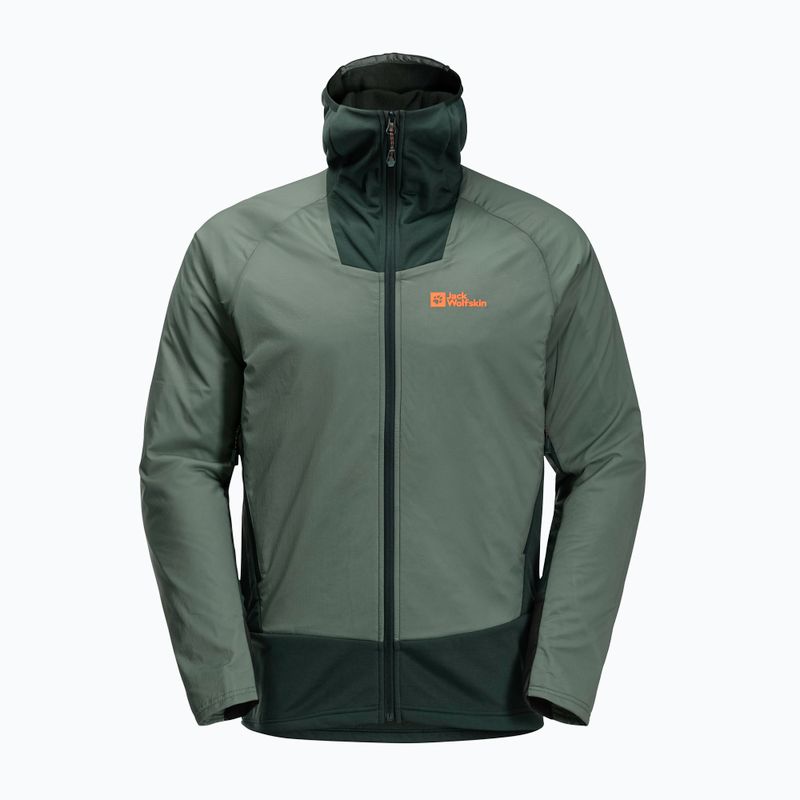 Чоловіча дощова куртка Jack Wolfskin Alpspitze Ins Hybrid hedge зеленого кольору 7