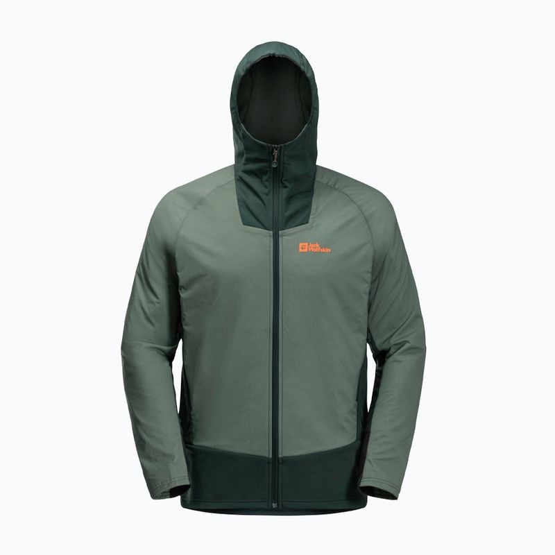 Чоловіча дощова куртка Jack Wolfskin Alpspitze Ins Hybrid hedge зеленого кольору 8