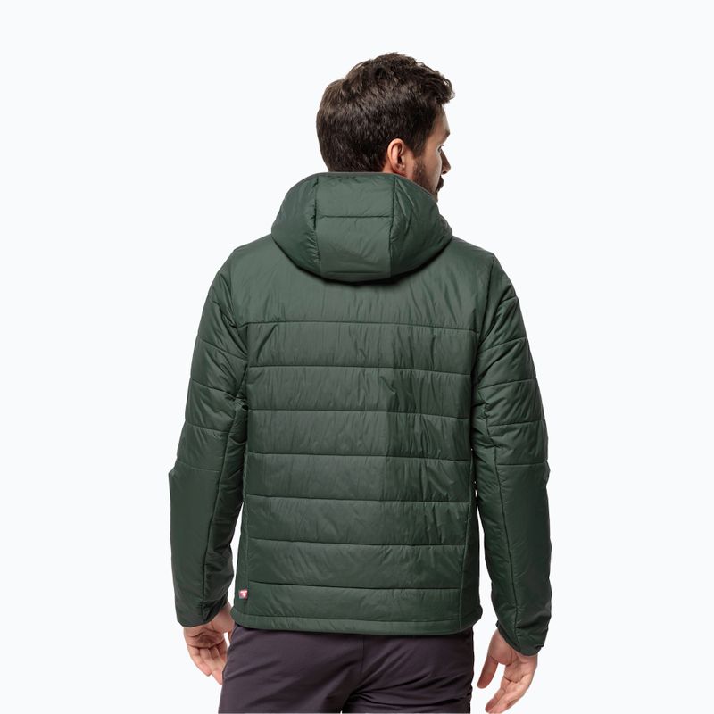 Чоловічий пуховик Jack Wolfskin Lapawa Ins Hoody чорний оливковий 2