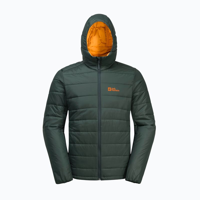 Чоловічий пуховик Jack Wolfskin Lapawa Ins Hoody чорний оливковий 7