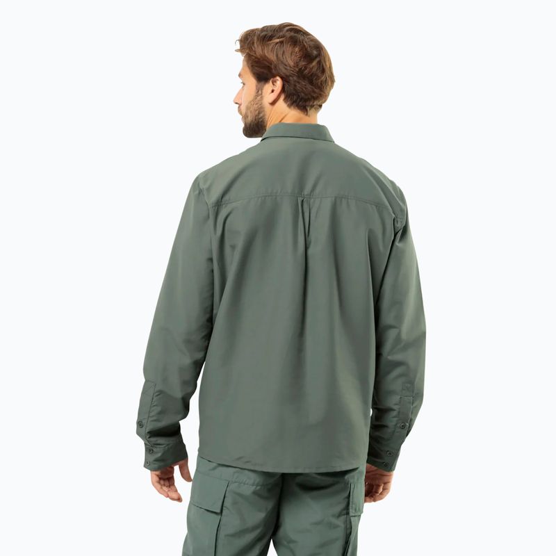 Сорочка трекінгова чоловіча Jack Wolfskin Barrier L/S hedge green 2