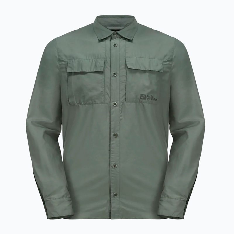 Сорочка трекінгова чоловіча Jack Wolfskin Barrier L/S hedge green 5