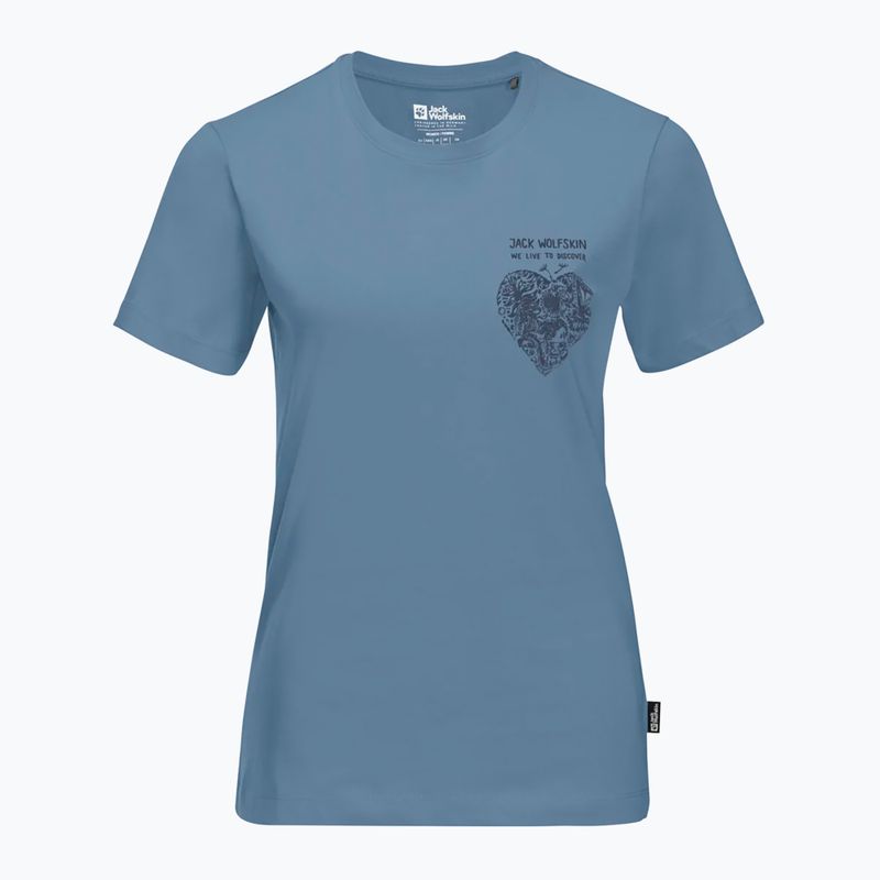 Футболка жіноча Jack Wolfskin Discover Heart elemental blue 4