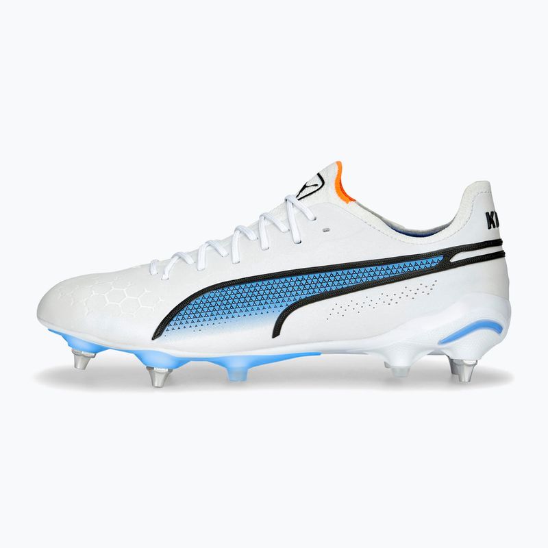 Футбольні бутси чоловічі PUMA King Ultimate MxSG puma white/puma black/blue glimmer/ultra orange 11
