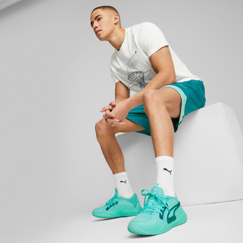 Кросівки для баскетболу чоловічі PUMA Court Rider electric peppermint/green lagoon 15