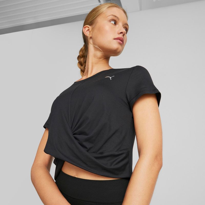 Футболка для йоги жіноча PUMA Studio Yogini Lite Twist чорна 523164 01 3