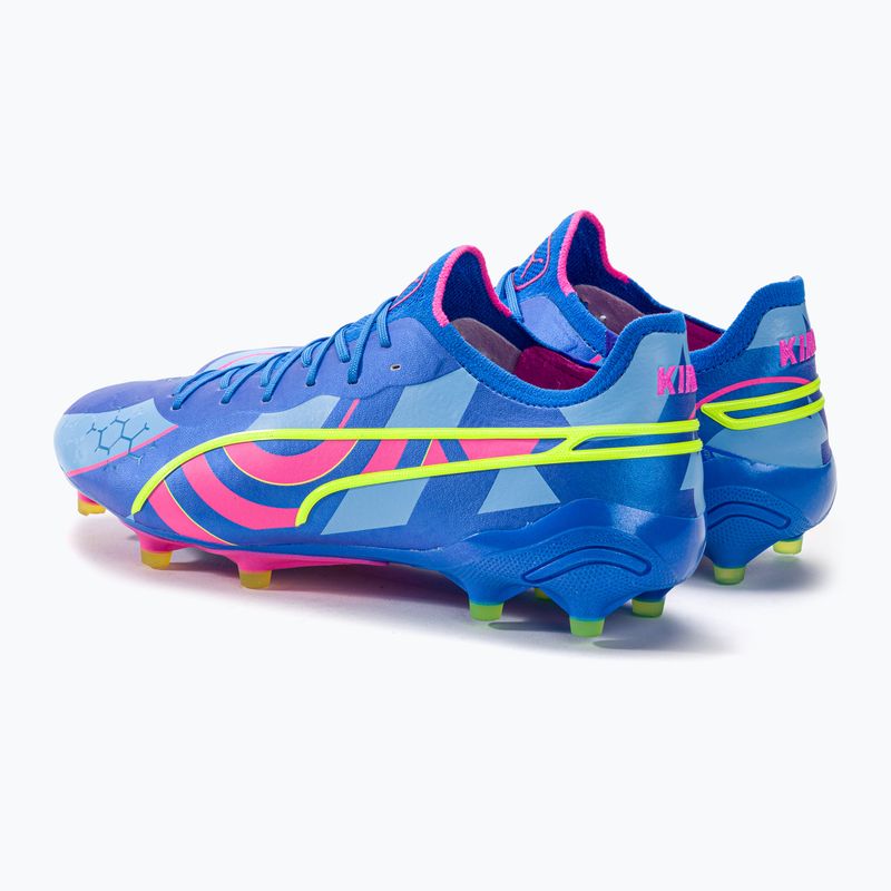 Футбольні бутси чоловічі PUMA King Ultimate Energy Fg/Ag ultra blue/luminous pink/luminous blue 3