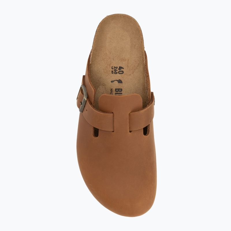 BIRKENSTOCK Boston LEOI Вузькі коньячні шльопанці 5