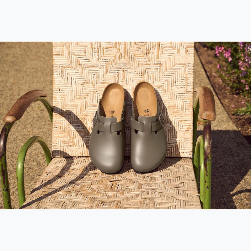 Шльопанці BIRKENSTOCK Boston NL Regular smooth leather concrete gray 6