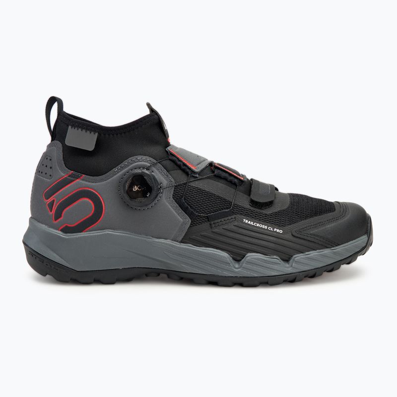 Чоловічі велотуфлі для МТБ adidas FIVE TEN Trailcross Pro Clip-In сірі п'ятірка / серцевина чорна / червона 2