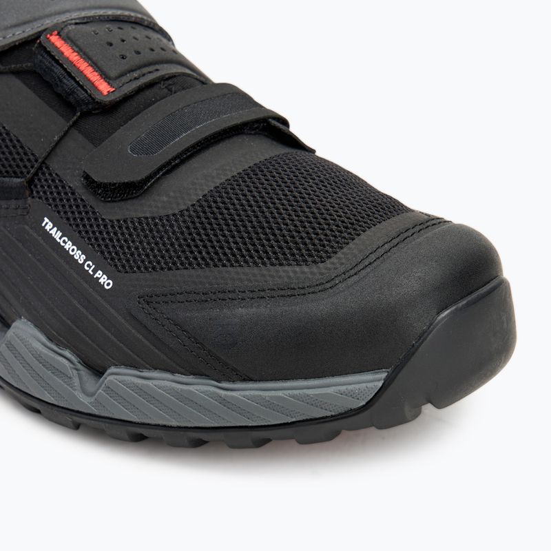 Чоловічі велотуфлі для МТБ adidas FIVE TEN Trailcross Pro Clip-In сірі п'ятірка / серцевина чорна / червона 7