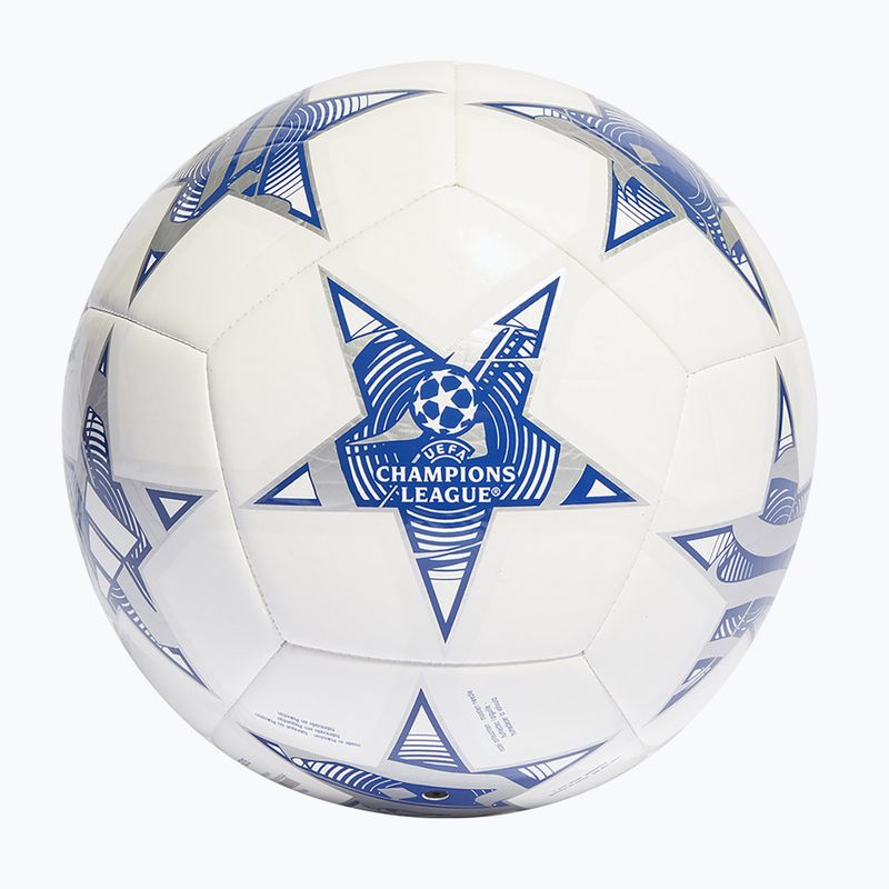М'яч футбольний adidas UCL Club 23/24 white/iron metallic/shock purple/bright cyan розмір 4