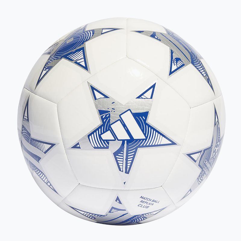 М'яч футбольний adidas UCL Club 23/24 white/iron metallic/shock purple/bright cyan розмір 4 2