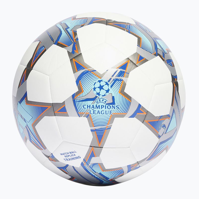 adidas UCL Тренувальний футбольний м'яч 23/24 білий/сріблястий металік/яскраво-блакитний/королівський розмір 4