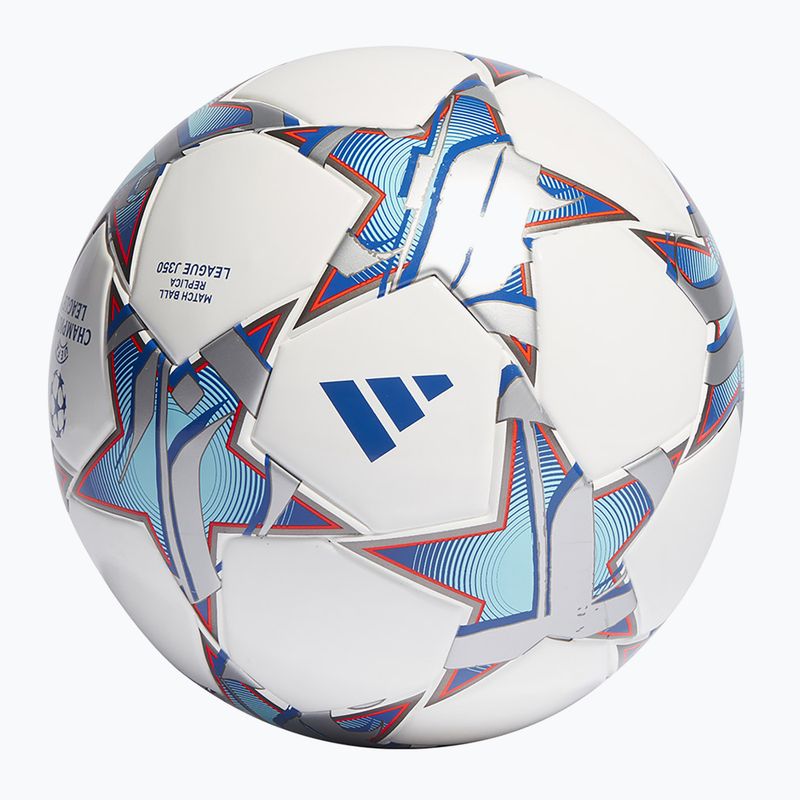 футбольні кросівки adidas UCL League 23/24 білі/сріблястий металік/яскраво-блакитний/королівський синій розмір 4 2