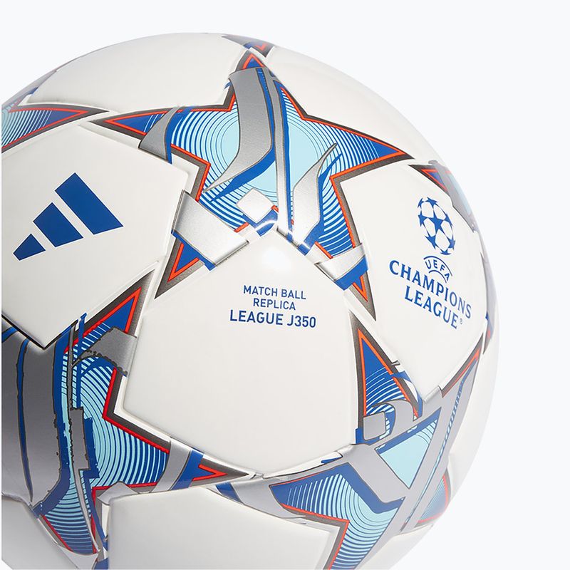 футбольні кросівки adidas UCL League 23/24 білі/сріблястий металік/яскраво-блакитний/королівський синій розмір 4 4