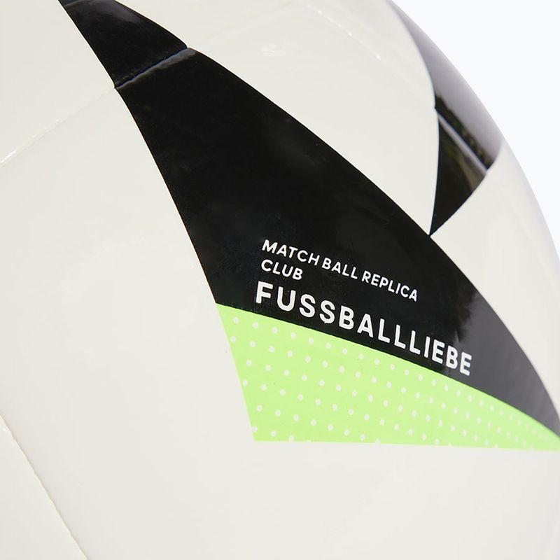 М'яч футбольний adidas Fussballiebe Club white/black/solar green розмір 5 3