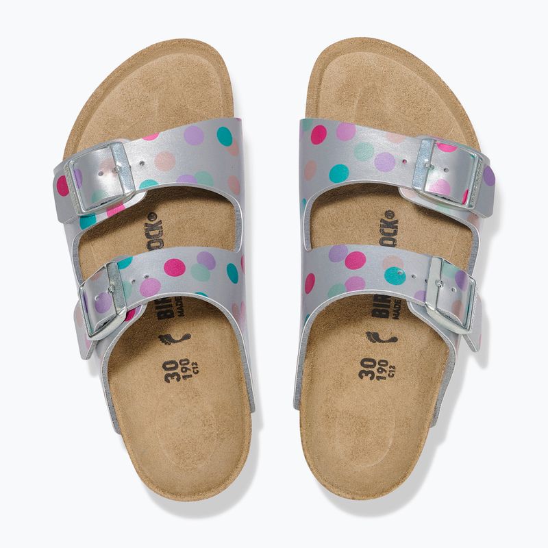 Шльопанці дитячі BIRKENSTOCK Arizona BF Narrow electric metallic dots silver 3