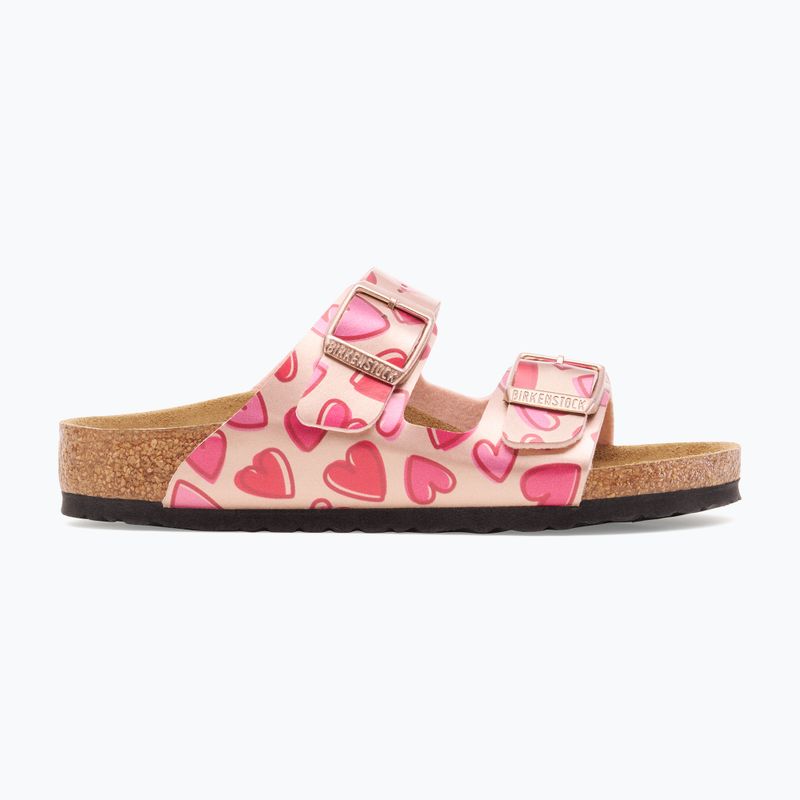Шльопанці дитячі BIRKENSTOCK Arizona Birko-Flor Narrow electric metallic copper hearts 2
