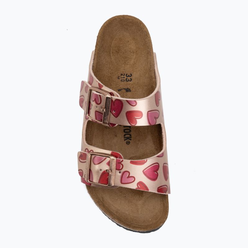 Шльопанці дитячі BIRKENSTOCK Arizona Birko-Flor Narrow electric metallic copper hearts 5