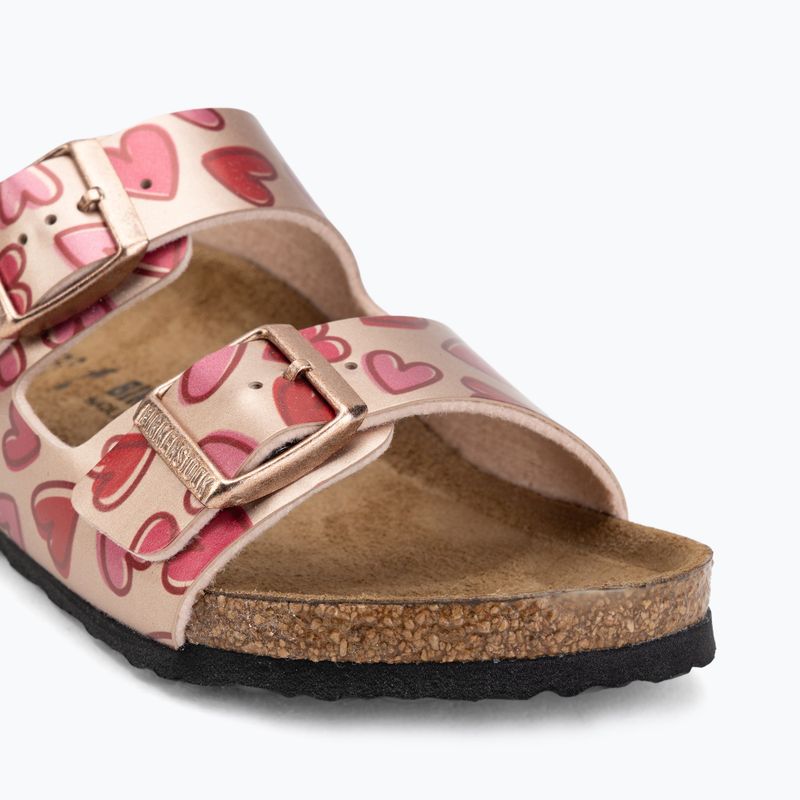 Шльопанці дитячі BIRKENSTOCK Arizona Birko-Flor Narrow electric metallic copper hearts 7