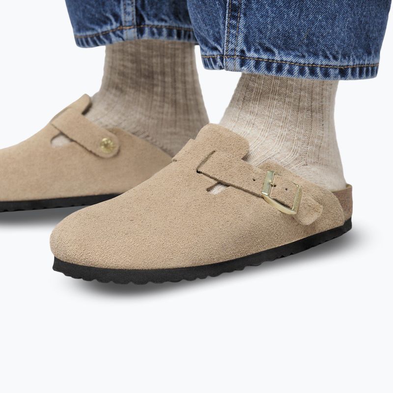 Шльопанці BIRKENSTOCK Boston Suede Leather sandcastle 8