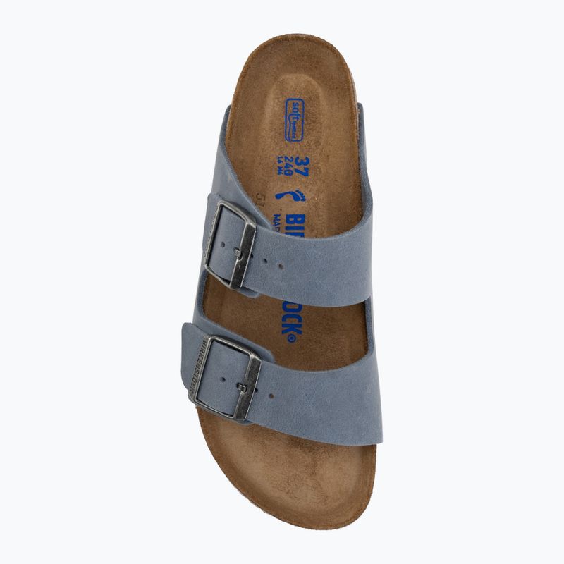 Шльопанці BIRKENSTOCK Arizona Soft Footbed Oiled Leather Narrow elemental blue 5