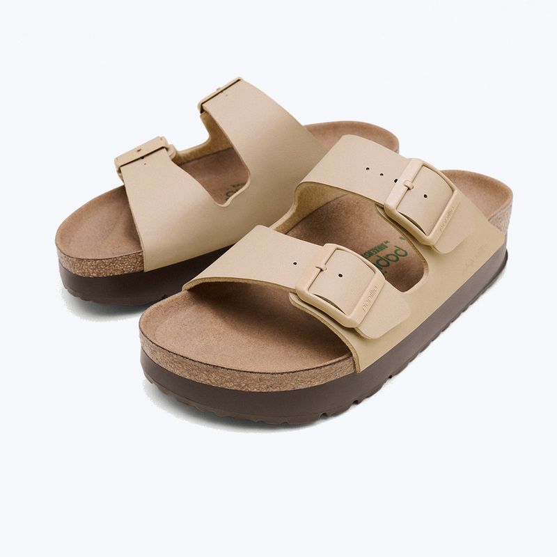 Шльопанці BIRKENSTOCK Arizona Flex Platform Birko-Flor sandcastle 4