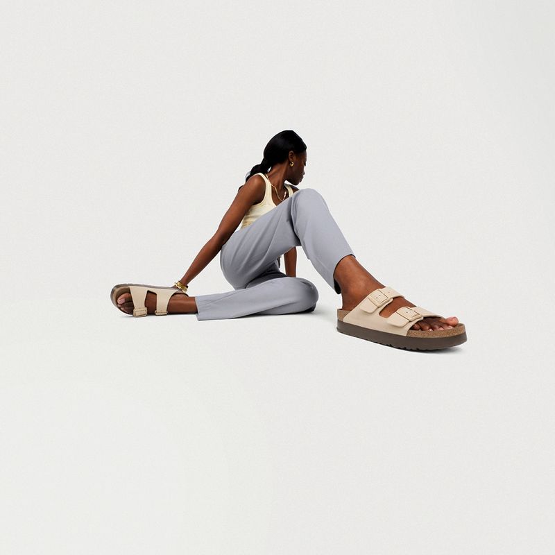 Шльопанці BIRKENSTOCK Arizona Flex Platform Birko-Flor sandcastle 6