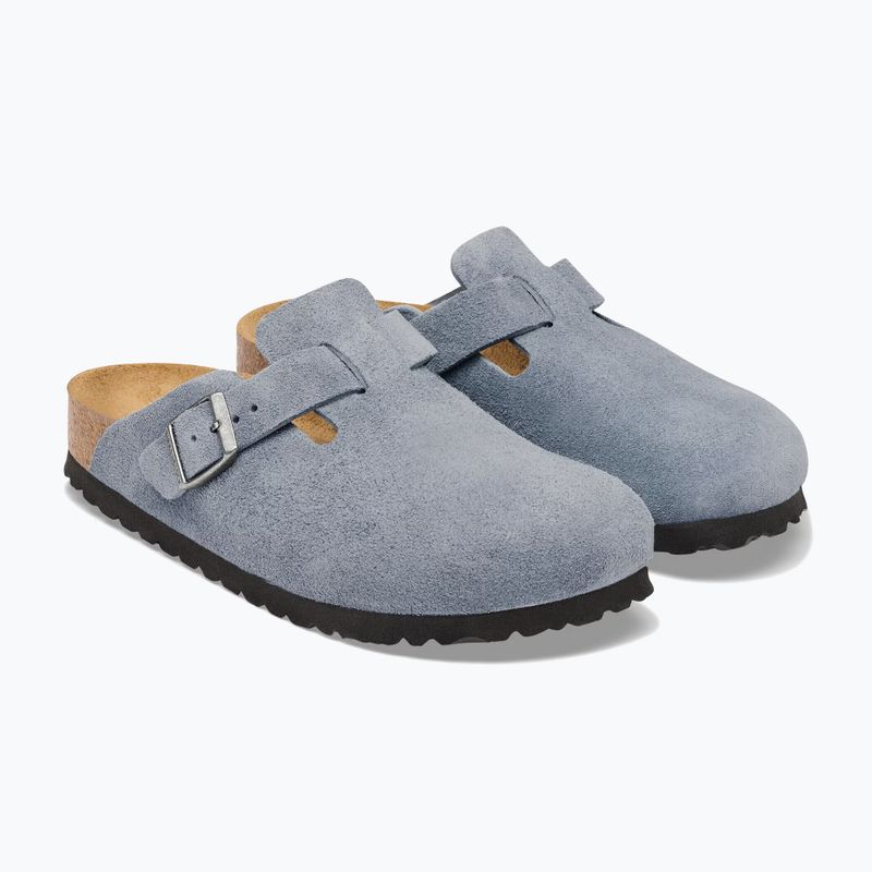 Шльопанці BIRKENSTOCK Boston Suede Leather stone blue 3