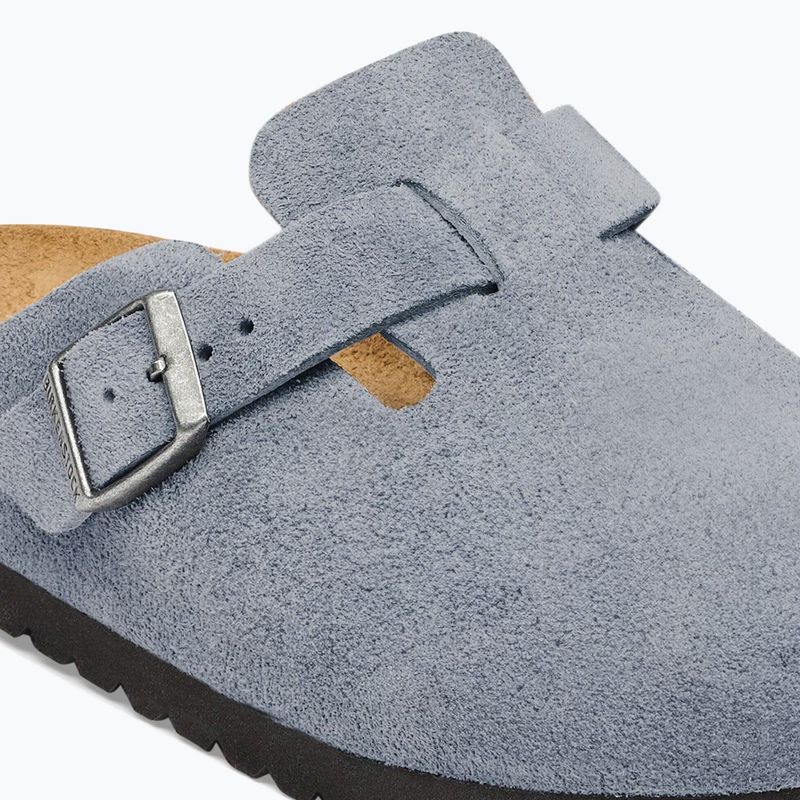 Шльопанці BIRKENSTOCK Boston Suede Leather stone blue 6