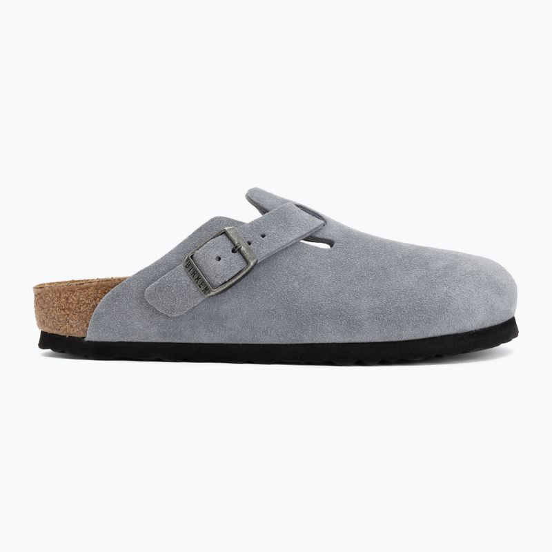 Шльопанці BIRKENSTOCK Boston Suede Leather stone blue 2