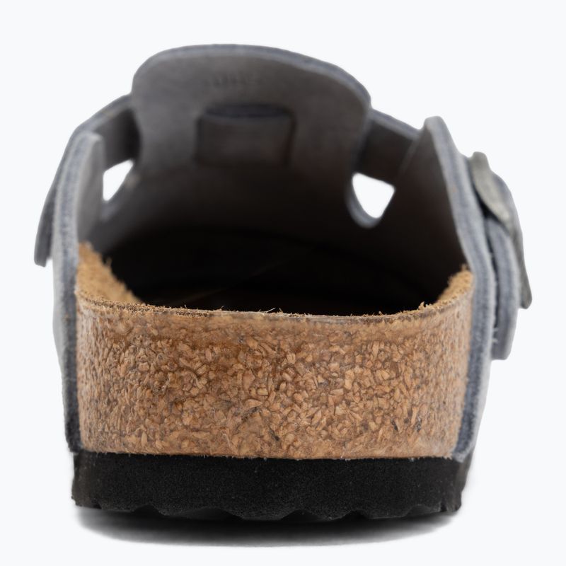 Шльопанці BIRKENSTOCK Boston Suede Leather stone blue 6