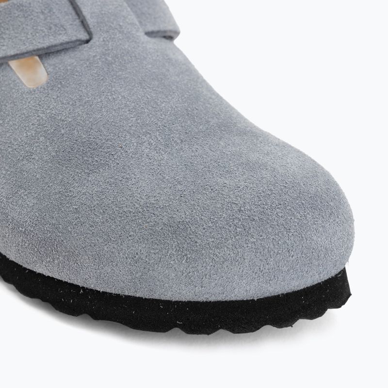 Шльопанці BIRKENSTOCK Boston Suede Leather stone blue 7