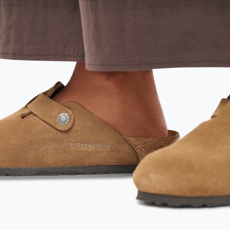 Шльопанці BIRKENSTOCK Boston Suede Leather dark tea 8