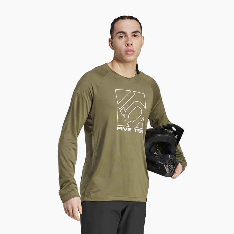 Лонгслів велосипедний чоловічий adidas FIVE TEN Long Sleeve Jersey olive strata