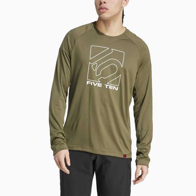 Лонгслів велосипедний чоловічий adidas FIVE TEN Long Sleeve Jersey olive strata 4