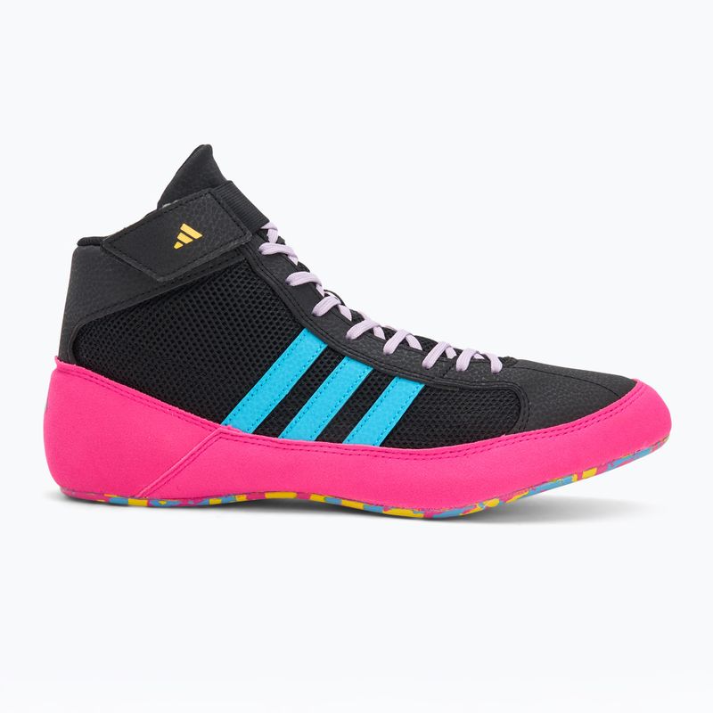 Кросівки боксерські adidas HVC core black/signal cyan/yellow 2