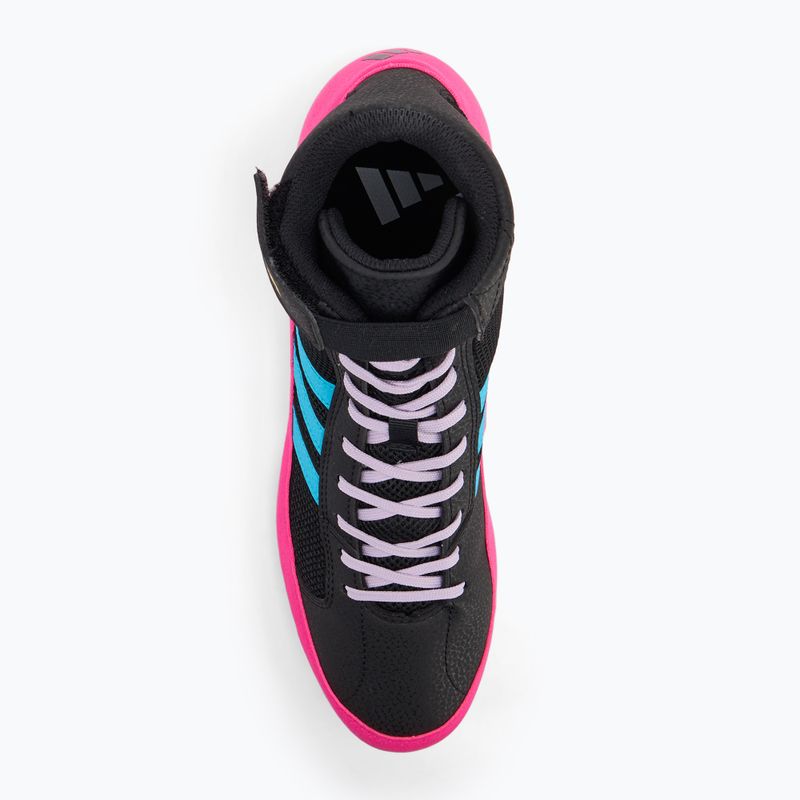 Кросівки боксерські adidas HVC core black/signal cyan/yellow 5