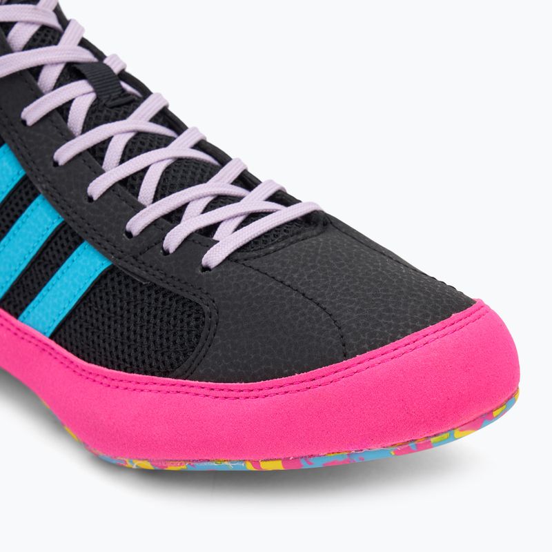 Кросівки боксерські adidas HVC core black/signal cyan/yellow 7