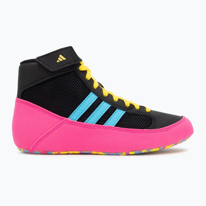 Кросівки боксерські adidas Havoc core black/signal cyan/yellow 2