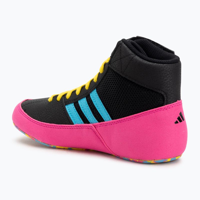 Кросівки боксерські adidas Havoc core black/signal cyan/yellow 3