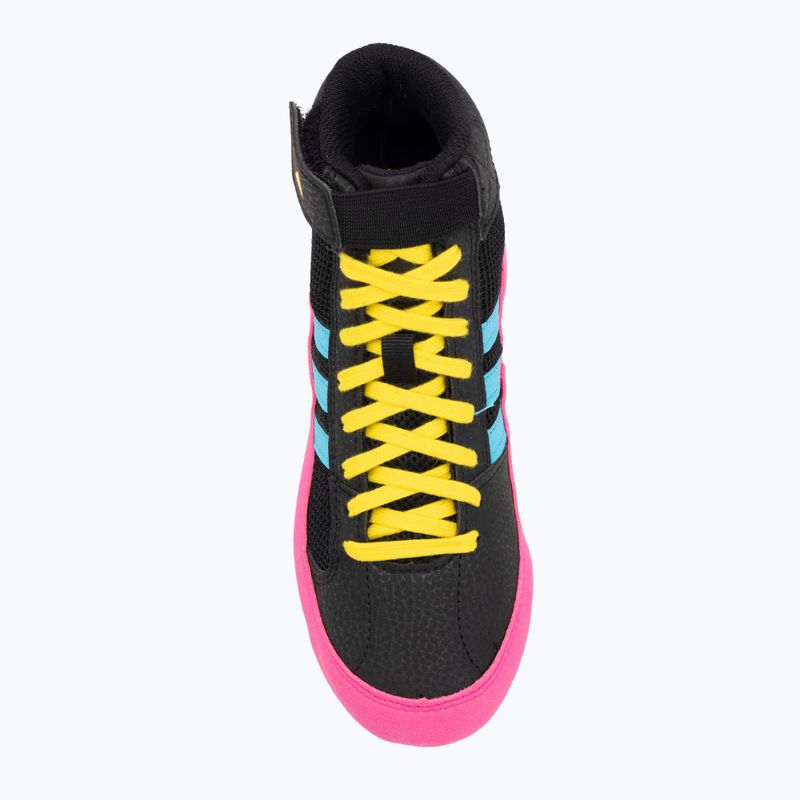 Дитяче боксерське взуття adidas Havoc core black/signal cyan/yellow 5