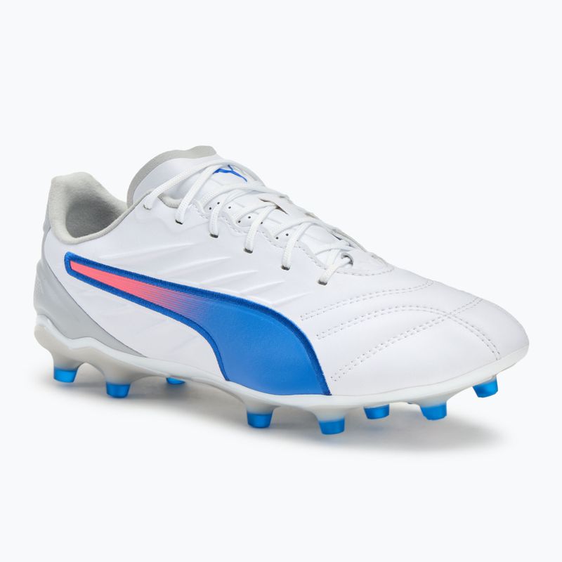 Кросівки футбольні чоловічі PUMA King Pro FG/AG puma white/bluemazing/flat light grey/sunset glow