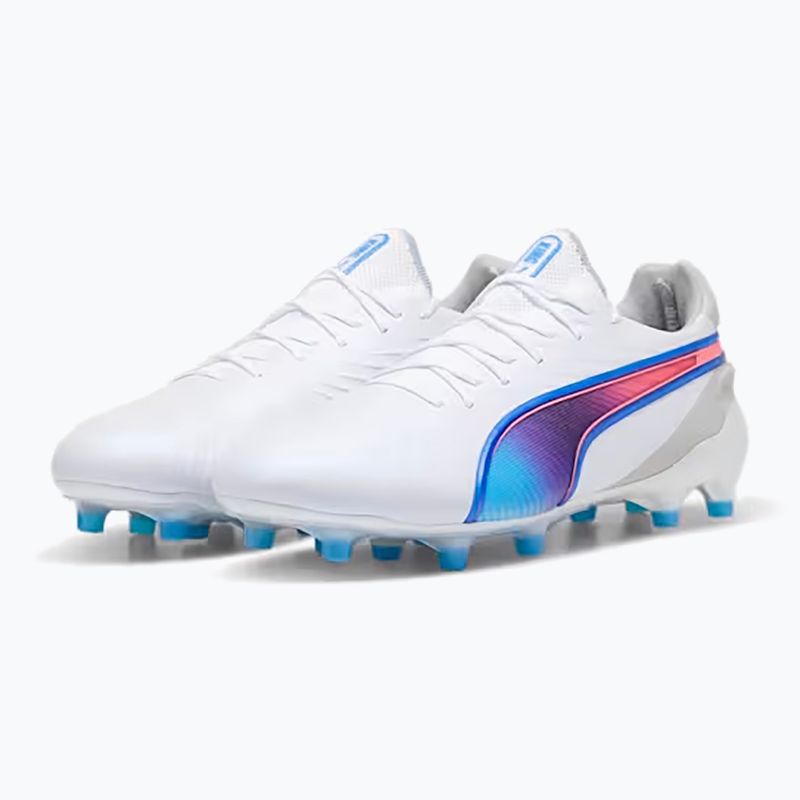 Кросівки футбольні PUMA King Ultimate FG/AG puma white/bluemazing/flat light grey/sunset glow 8