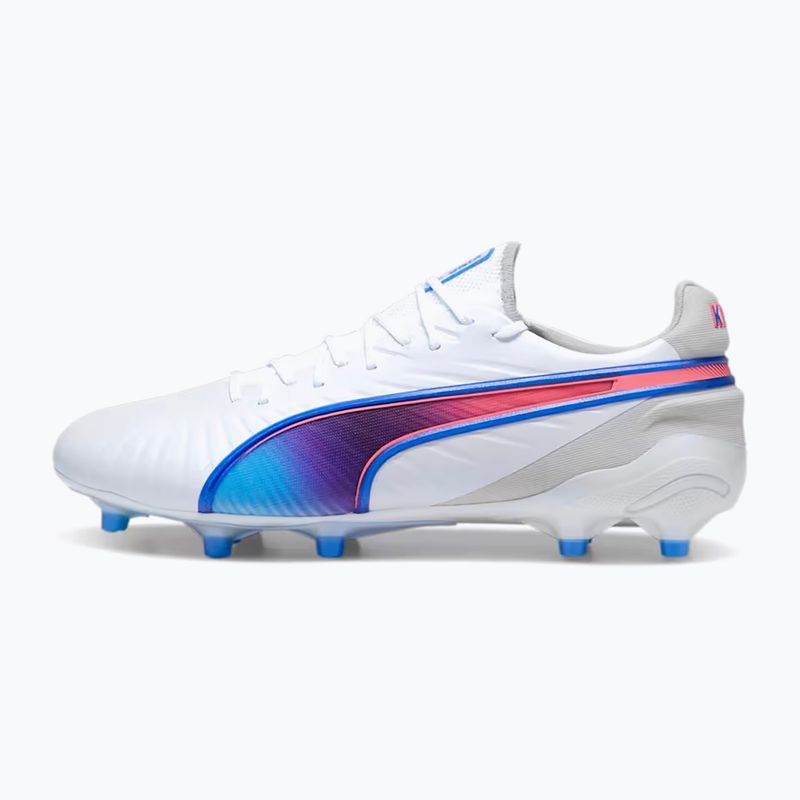 Кросівки футбольні PUMA King Ultimate FG/AG puma white/bluemazing/flat light grey/sunset glow 9