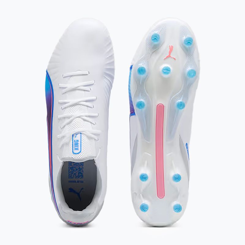 Кросівки футбольні PUMA King Ultimate FG/AG puma white/bluemazing/flat light grey/sunset glow 11