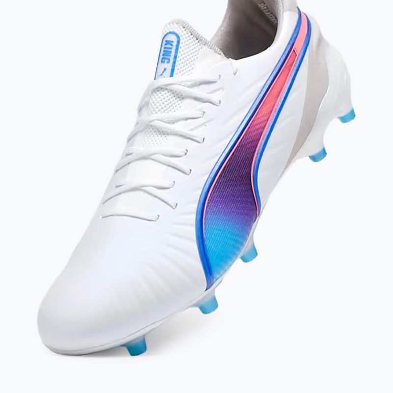 Кросівки футбольні PUMA King Ultimate FG/AG puma white/bluemazing/flat light grey/sunset glow 12