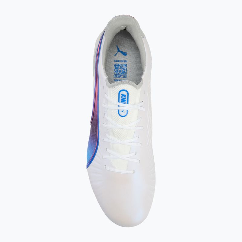 Кросівки футбольні PUMA King Ultimate FG/AG puma white/bluemazing/flat light grey/sunset glow 5