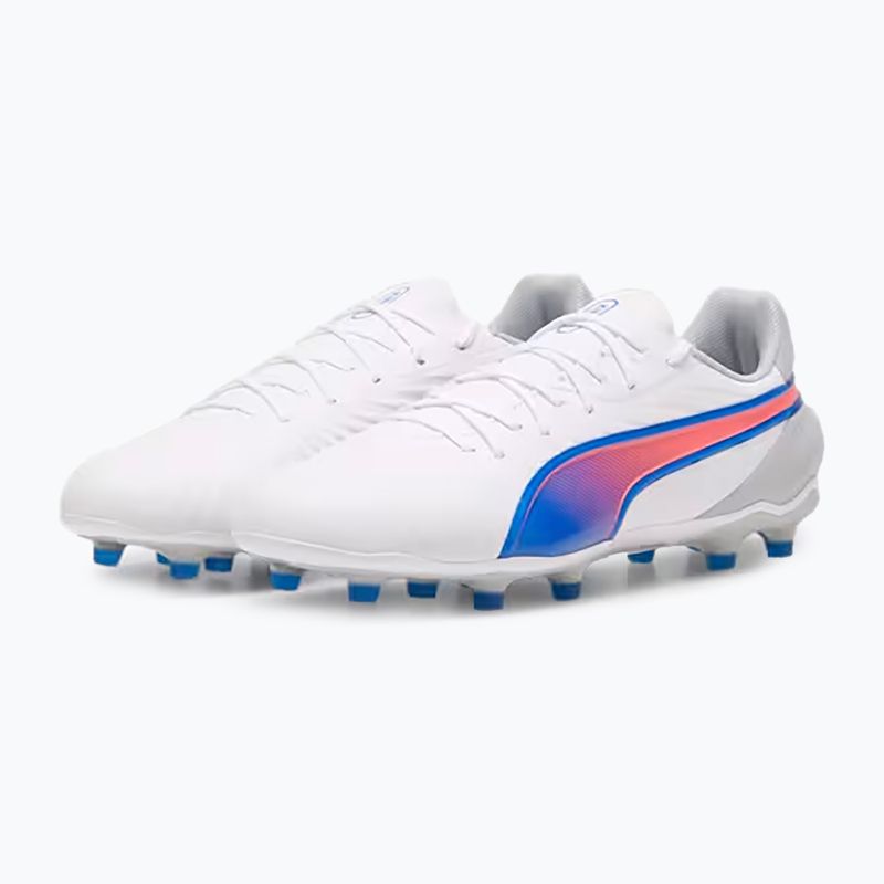 Кросівки футбольні PUMA King Match FG/AG puma white/bluemazing/flat light grey/sunset glow 8